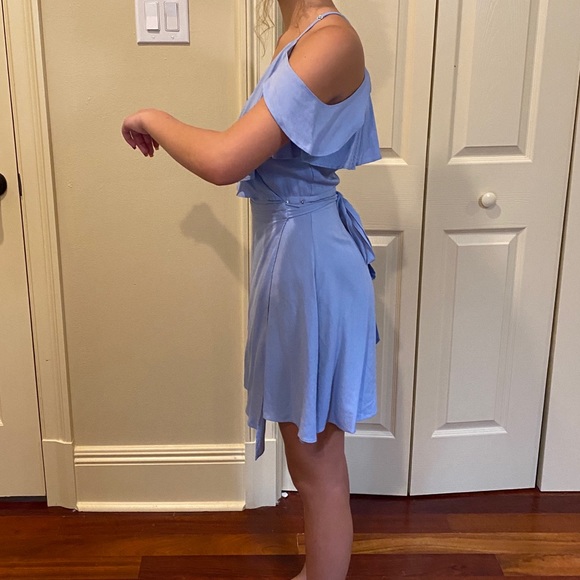 Blue cocktail wrap dress - Picture 2 of 4